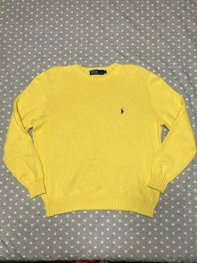 Polo by Ralph Lauren Crewneck Sweater Men’s XL Yellow Tight Knit EUC